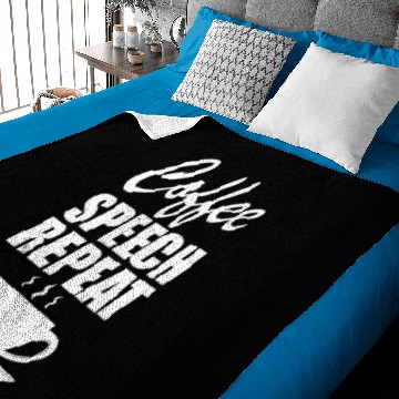 Discover Speech Therapy - Coffee Speech Repeat Baby Blankets