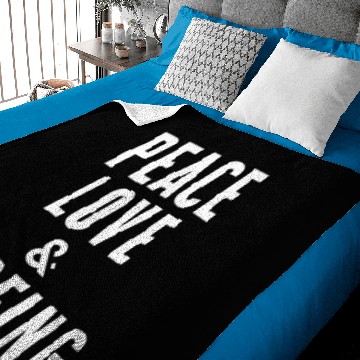 Discover Peace Love And Surfing Baby Blankets