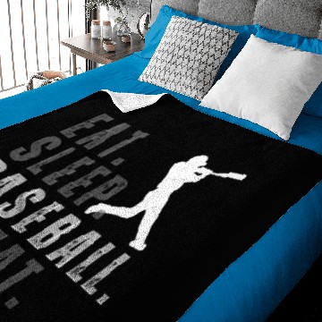 Discover Eat Sleep Baseball Repeat Baby Blankets