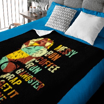 Discover Messy Bun Run Rap Nap Perfect for Coffee Lovers Baby Blankets