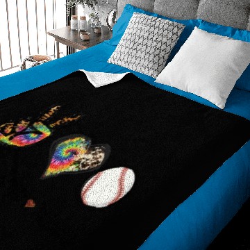 Discover peace love baseball Baby Blankets