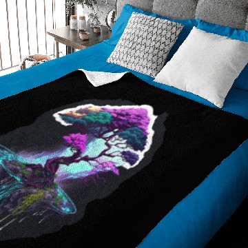Discover Synthwave Bonsai Tree Baby Blankets