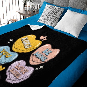 Discover Candy Hearts Retro Valentines Baby Blankets