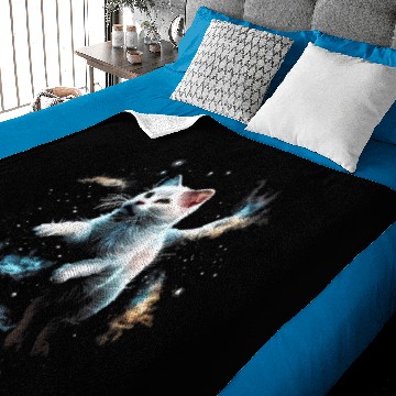 Discover Space Cat on Galaxy Baby Blankets