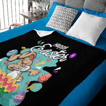 Discover Happy dabbing Easter Bunny Baby Blankets