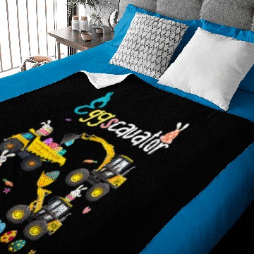 Discover Construction Excavator Easter Day Egg Hunt for Boy Baby Blankets