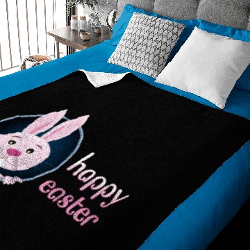 Discover Cute Bunny w/ Happy Easter for Teacher Baby Blankets