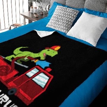 Discover Firesauraus T-Rex Firefighter Baby Blankets