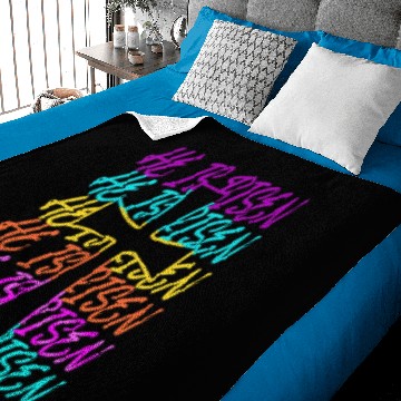 Discover He Is Risen Jesus Cross Religious Christian Easter Baby Blankets