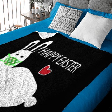 Discover Happy Easter Funny White Rabbit Bunny Baby Blankets