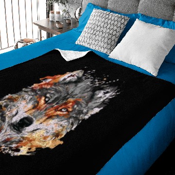Discover wolf face art Baby Blankets