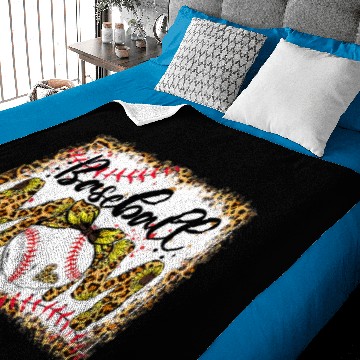 Discover Bleached Softball Baseball Mom Leopard Mothers Day Baby Blankets