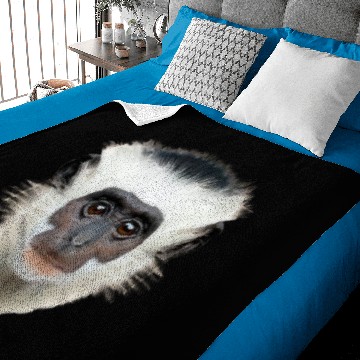 Discover Colobus Monkey Face Baby Blankets