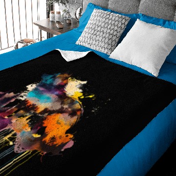 Discover Mountain Wolf Multicolor Watercolor Portrait Baby Blankets