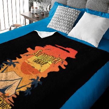 Discover retro summer camp camping and adventure Baby Blankets