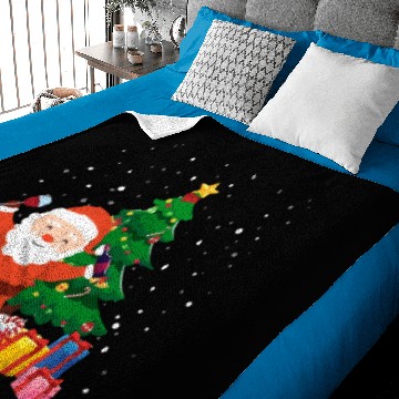 Discover Funny Santa Drinking Wine Christmas Tree Baby Blankets