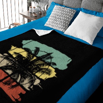Discover Berkeley California Stylish Retro Palm Tree Baby Blankets