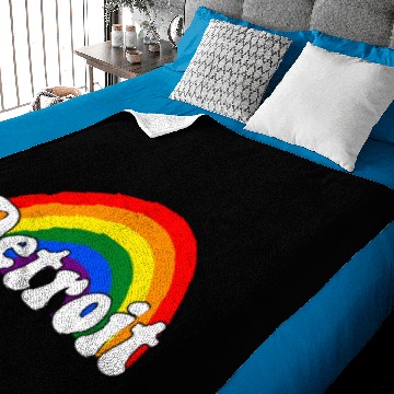 Discover Detroit Pride Rainbow 1 Baby Blankets