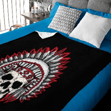 Discover Indian Apache Cap On Skeleton Head Baby Blankets
