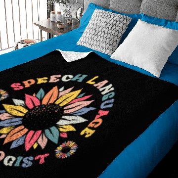 Discover Sunflower SLP Speech Language Pathologist Gift Baby Blankets