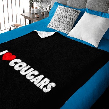 Discover I Love Heart Cougars Baby Blankets