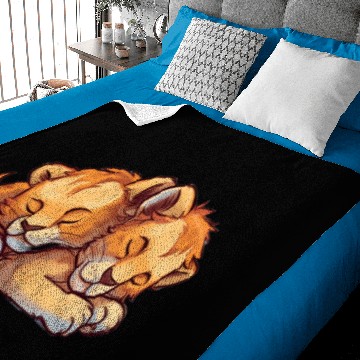 Discover Sleeping Lion Cubs Baby Blankets