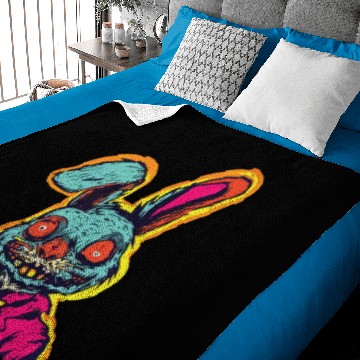Discover Retro Horror Scary Zombie Bunny Baby Blankets