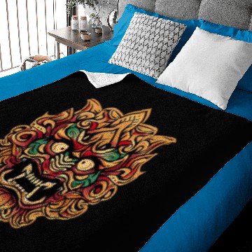 Discover Lion Masks with Batik Patterns Baby Blankets