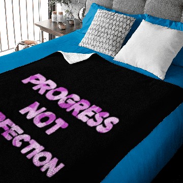 Discover Progress Not Perfection purple camo Baby Blankets