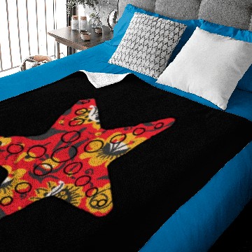 Discover Starfish red floral Baby Blankets