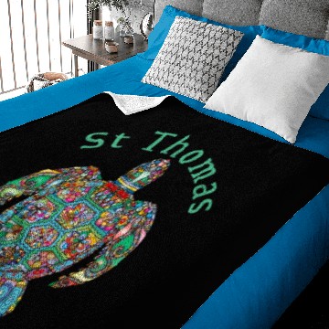Discover St Thomas Tribal Turtle Baby Blankets