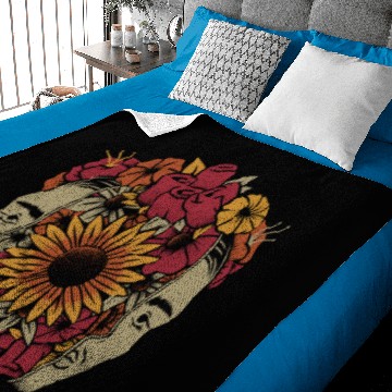 Discover Frida Kahlo Head Flowers Baby Blankets