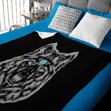 Discover Wolf Face Grey Baby Blankets