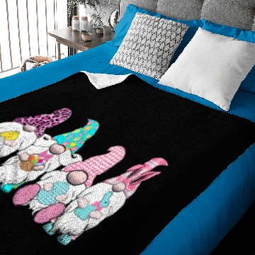 Discover 4 Easter Gnomes Pastel Spring Bunny Ears Gingham R Baby Blankets