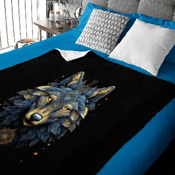 Discover Wolf Head Mandala Wolf Face Wolves Bohemian Baby Blankets