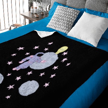 Discover Lavender Astronaut In Space Baby Blankets