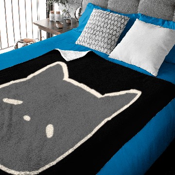 Discover cute grey sleepy kitty Baby Blankets