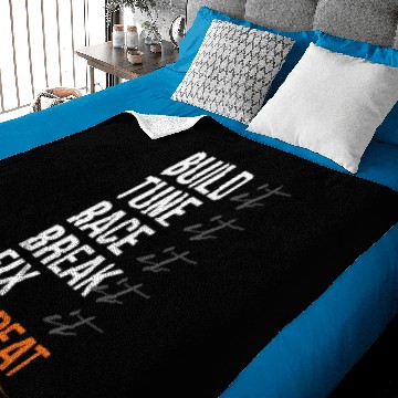 Discover Build Tune Race Break Repeat, Car Racing Baby Blankets