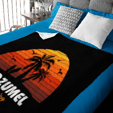 Discover Retro Cozumel Mexico Sunset Cool Vintage Vacation Baby Blankets
