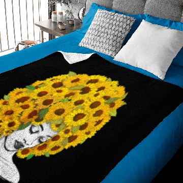 Discover Sunflower Afro Black Queen African American Baby Blankets