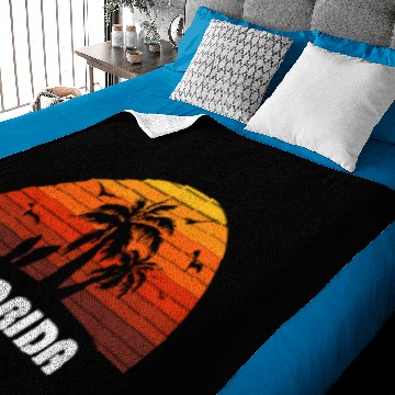 Discover Retro Florida Sunset Cool Vintage Vacation Baby Blankets