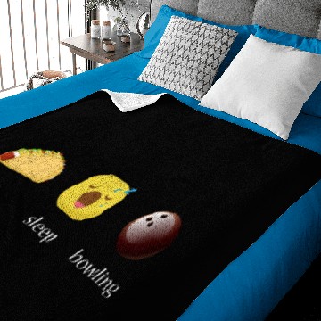Discover Eat Sleep Bowling Repeat Emoticons Graphic Baby Blankets