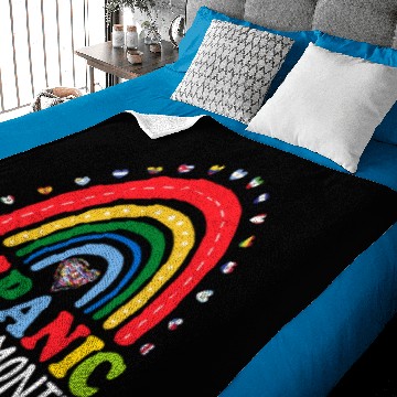 Discover Hispanic Heritage Month Spanish Rainbow Latino Baby Blankets