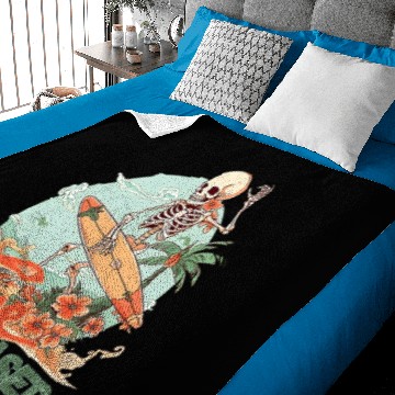 Discover Retro surfing skeleton Baby Blankets