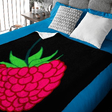 Discover Raspberry red with green leaves Baby Blankets