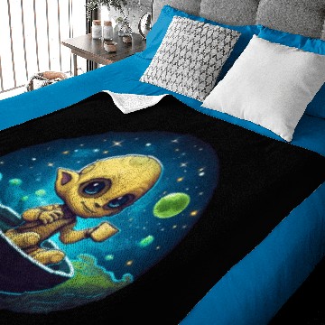 Discover Coffee-loving Alien: Midnight Snack Baby Blankets