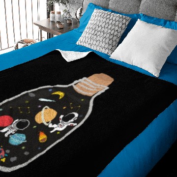 Discover Space In A Bottle Funny Astronauts Baby Blankets