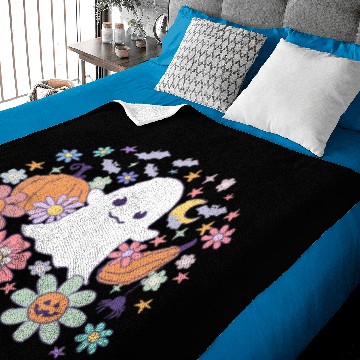 Discover Halloween Cute Ghost Jack o Lantern Pumpkin Spider Baby Blankets