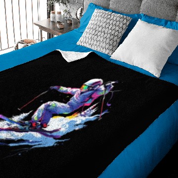 Discover Skiing Ski Snow Mountain Skier Winter Baby Blankets