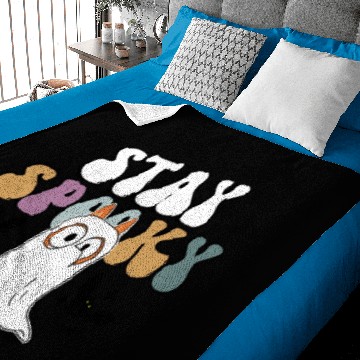 Discover BlueyDad Stay Spooky Funny Baby Blankets